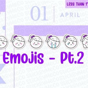 Pegatinas del planificador de emojis Parte 2, Pegatinas de emoji, Pegatinas del planificador de emociones, Pegatinas de sentimiento, Pegatinas del planificador