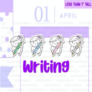 Schrijfplannerstickers, penstickers, personagestickers, briefpapierstickers
