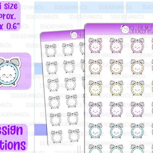Clock Planner Stickers, Alarm sticker, Clock doodles, Time stickers, Mini stickers