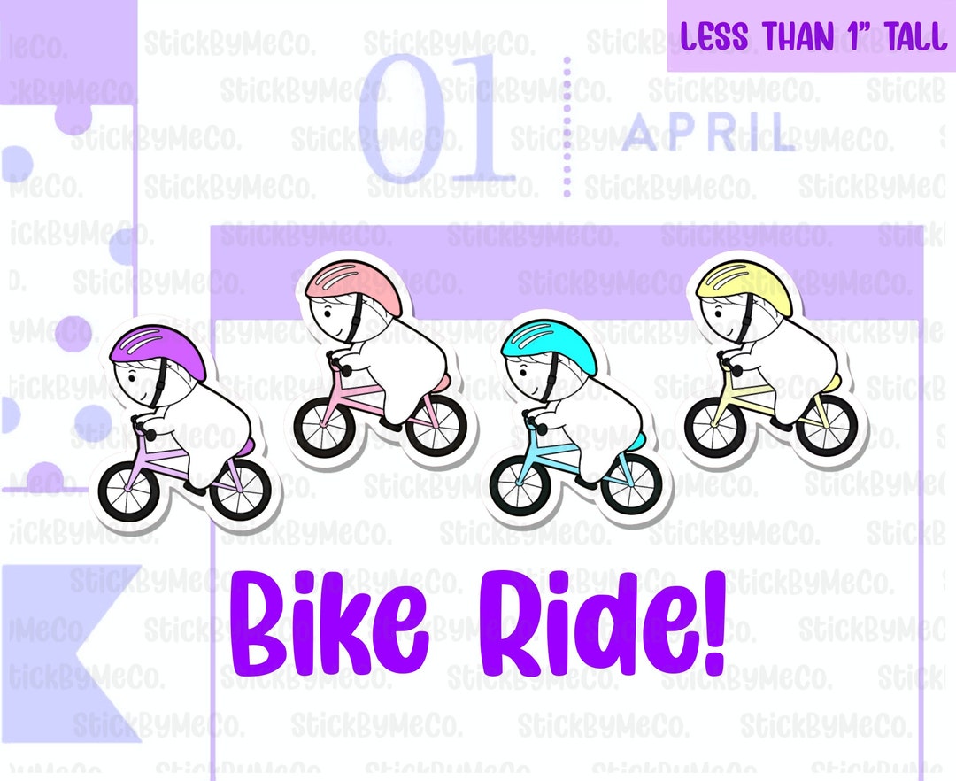 Bike Ride Planner Stickers, Bike Stickers, Exercise Stickers, Cycle ...