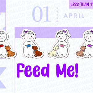 Hondenvoerplanner stickers, Voer de hond stickers, Herinnering stickers, Puppy stickers, Hondenstickers