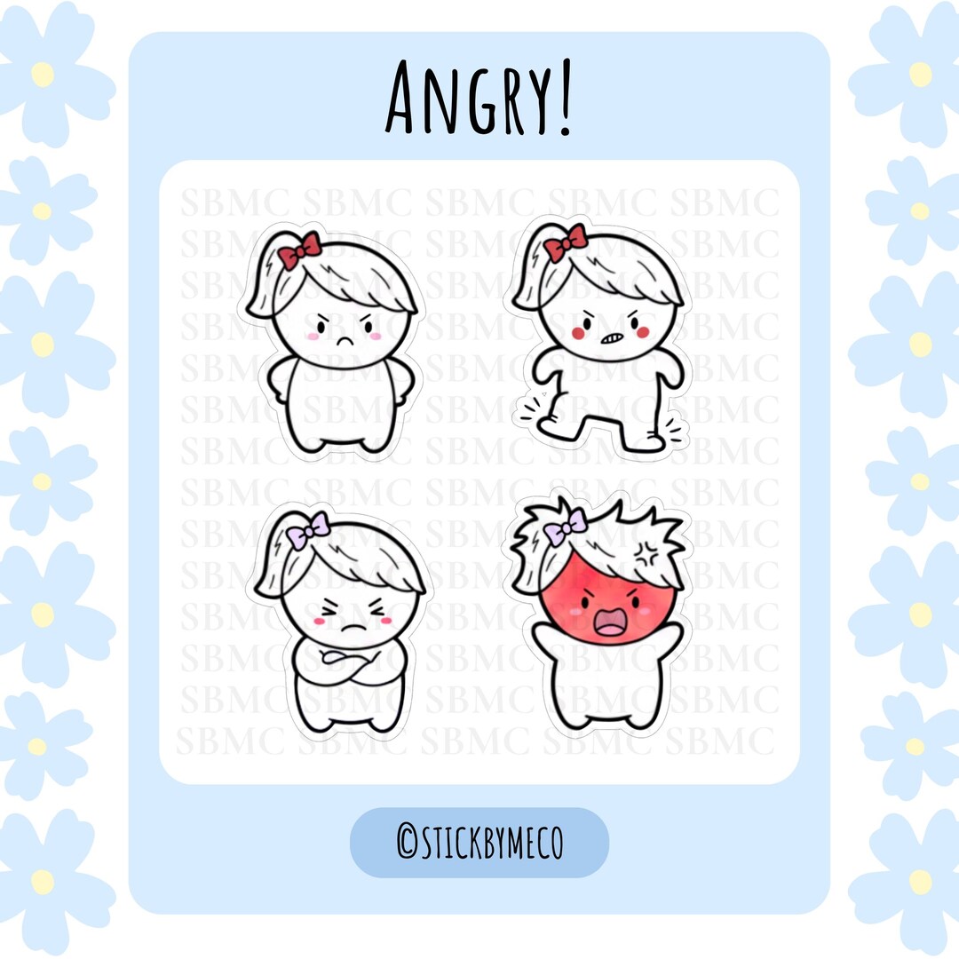 Planner Stickers - Feeling Angry, Emotion Sticker, Planner Decor ...