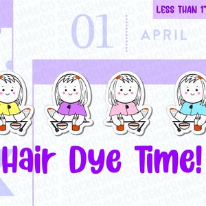 Haarverf planner stickers, Haarverzorging stickers, Tracker stickers, Herinnering stickers, Haarkleur stickers