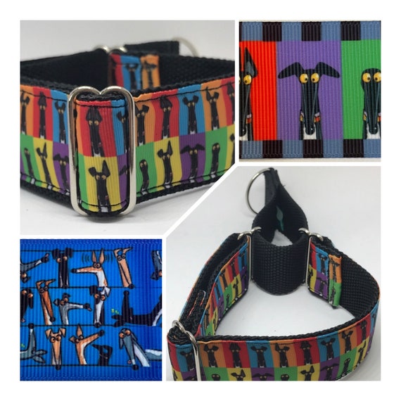 Greyhound Dog Martingale 11/2” wide for walking-Greyhound Prints Handmade