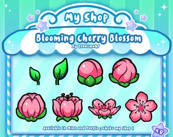Blooming Cherry Blossom Sub / Bit Badges pour Twitch, Discord et plus encore!