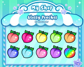 Glossy Peach Sub / Bit Badges for Twitch, Discord and more !