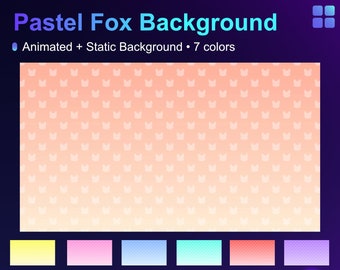 Fox Animated Background x7 | Stream Decoration | Overlay | Vtuber Background | Cute Kawaii Pastel Kitsune  • Desktop Animated Wallpaper