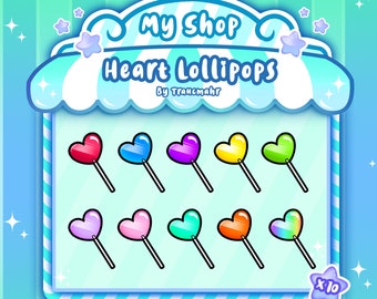 Cute Heart Lollipops Sub / Bit Badges for Twitch, Discord and more !