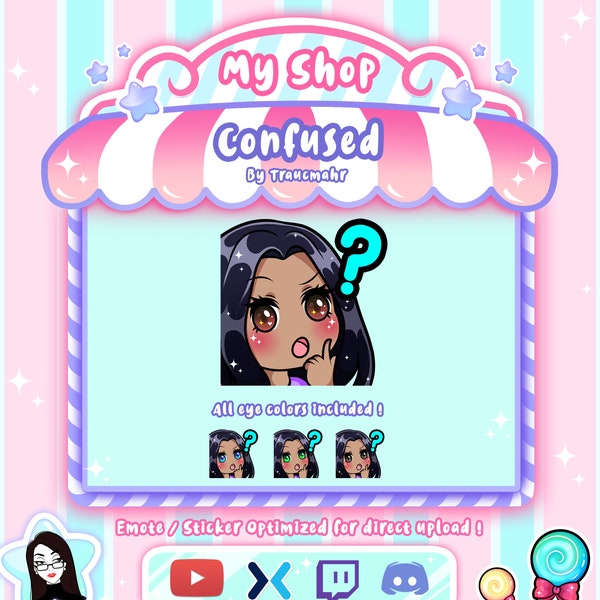 Black Hair Girl Confused / Wut Emote pour Twitch, Discord, Mixer et plus encore !