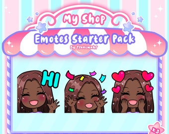 Brown Hair Emotes Starter Pack for Twitch, Discord, Mixer and more !