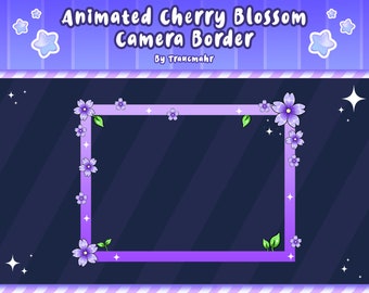 ANIMATED Pink Cherry Blossom Camera Border for your Stream ! Twitch and Obs Stream Labs, Overlay, Webcam Border, Streaming, Animated