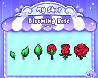 Blooming Red Rose Sub / Bit Badges for Twitch, Discord and more ! Twitch Subscriber Badges, Streaming, Twitch Emote Artist TraucmahrDesign