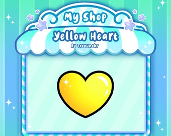 Cute Glossy Yellow Heart Emote for Twitch, Discord, Mixer and more !