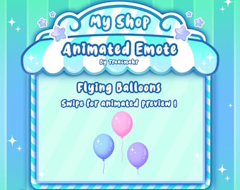 ANIMIERT Emote, Ballons Emote, Geburtstag Emote, Hype Emote, Pastell Ballons Gif für Twitch und Discord ! Emote Künstler für Streamer