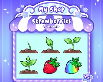Strawberry Sub / Bit Badges for Twitch, Discord and more ! Twitch Subscriber Badges, Streaming, Twitch Emote Artist TraucmahrDesign