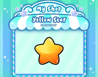 Cute Glossy Yellow Star Emote for Twitch, Discord, Mixer and more !