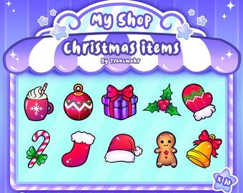 Artículos de Navidad Sub / Bit Insignias para Twitch, Discord y más ! Holly, Presente, Bebida Caliente, Bastón de Caramelo, Bola, Guante, Sombrero, Galleta y más