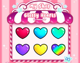 Glossy Heart Sub / Bit Badges voor Twitch, Discord en meer! Twitch Subscriber Badges, Streaming, Twitch Emote Artiest TraucmahrDesign