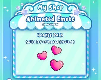 ANIMIERTES EMOTE, Rosa Herz Emote, Herz Regen Emote, Herz Emote, Rosa Emote, Valentinstag Emote, Liebe für Twitch und Zwietracht !