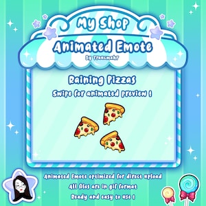 ANIMATED Emote, Pizza Emote, Pizza Hype emote, Yummy Pizza emote, for Twitch and Discord ! Traucmahr Design