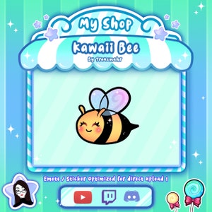 Cute Kawaii Bee Emote for Twitch, Discord and more ! Streaming Gaming