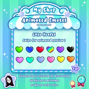 ANIMATED EMOTES, x12 Heart Emote, Love Emote, Valentine's Emote, Love for Twitch and Discord ! Traucmahr Design