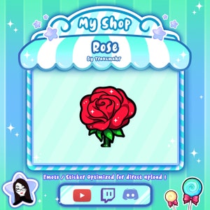 Cute Red Rose Flower Emote for Twitch, Discord and more !