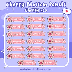 Cherry Blossom Pink Panels for Streaming on Twitch and Others !