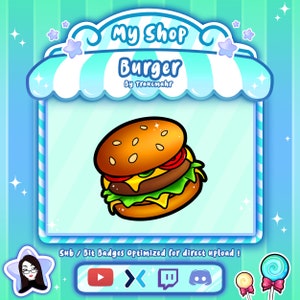 Yummy Burger Emote for Twitch, Discord, Mixer and more !