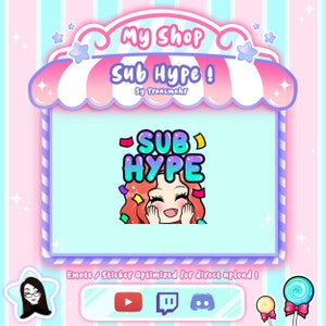 Sub Hype Cute Chibi Curly Red Hair Emote para Twitch, Discord, Mixer e muito mais!