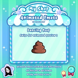 ANIMATED Poop Emote, Dancing Poop Emote für Twitch und Discord ! Emote Künstler, Twitch Emote, Hype Emote, Traucmahr Design