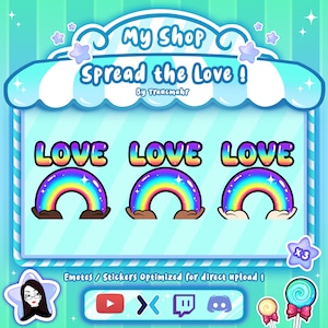 Spread the Love ! Rainbow Emote for Twitch, Discord, Mixer and more !