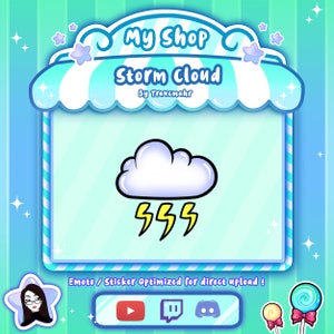 Cute Strom Cloud Emote for Twitch, Discord, Mixer and more !