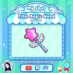 Pink Magic Wand Emote for Twitch, Discord and more !
