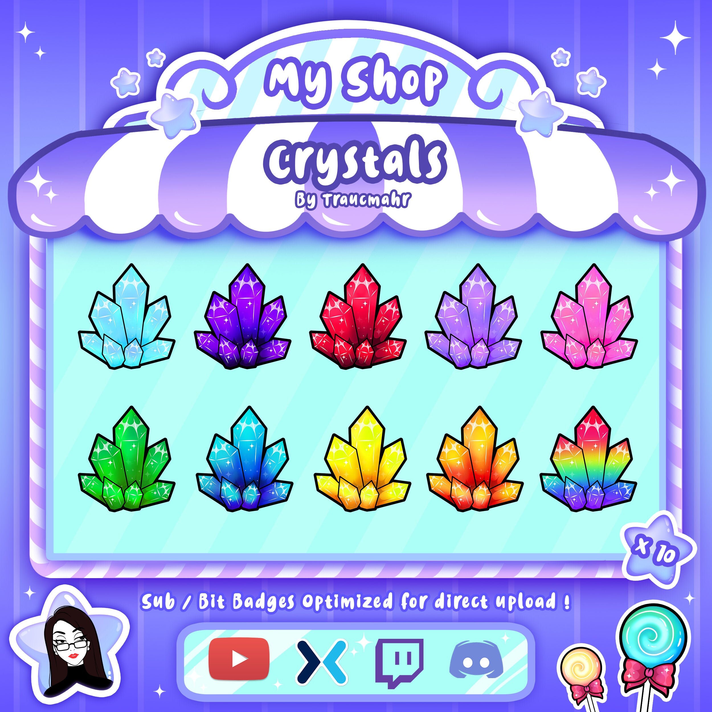 Crystal Sub Bit Badges For Twitch Discord Mixer And More Etsy Ireland