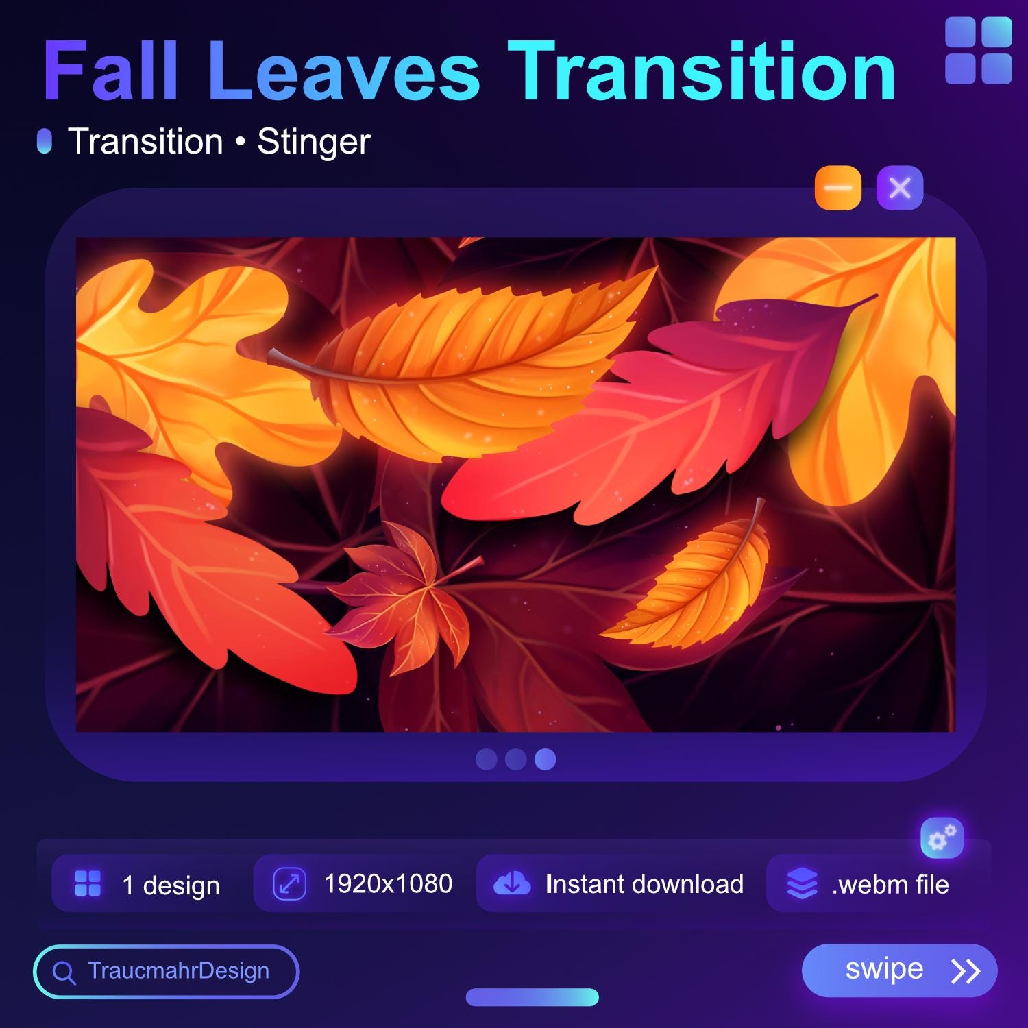 Autumn Leaves Animated Transition | Stinger | Stream Animation ...