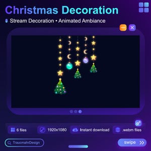 Christmas Trees Animated Stream Decoration | Winter, Christmas, Holidays | Vtuber Decoration Overlay | Ambiance | Streaming Asset
