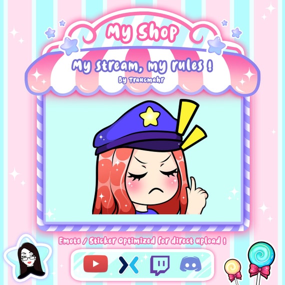Discord Lurk Cute Curly Chibi Brown Hair Girl Emotes for Twitch Mixer and more !