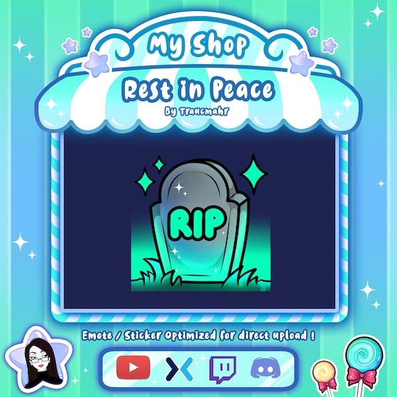Rest In Peace Rip Emote For Twitch Discord Mixer And More Etsy