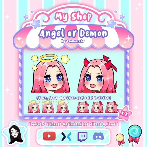 Demon Girl Emote Cute Twitch Emote Design Twitch Discord 