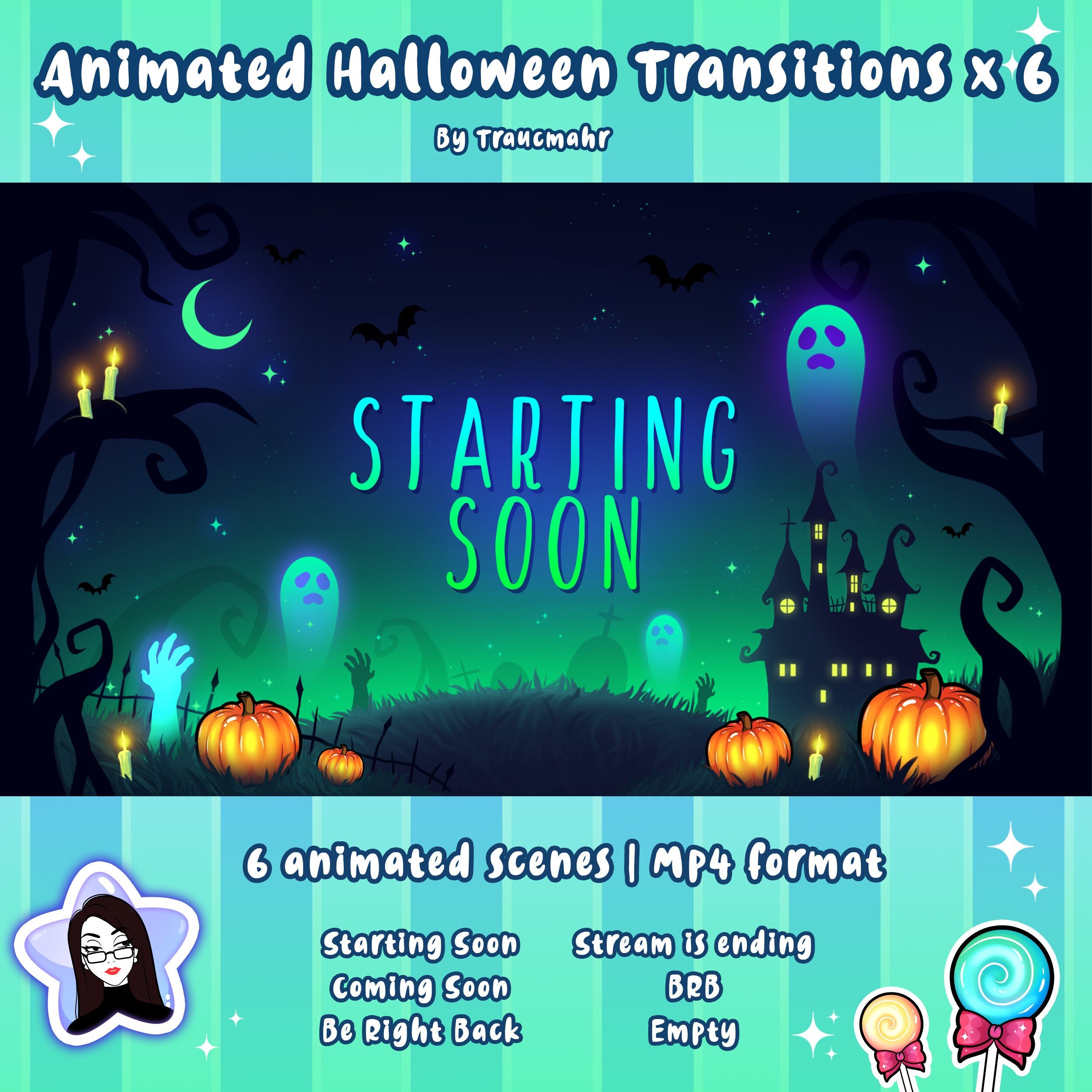 ANIMATED Halloween Transitions X6 Scenes for Streaming Etsy UK