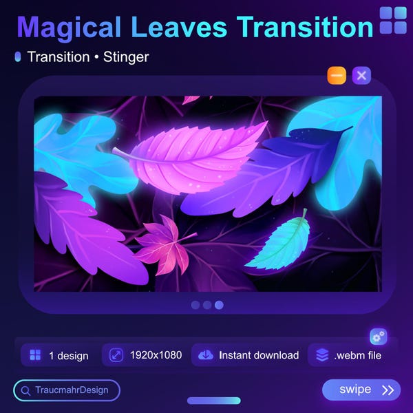 Spooky Leaves Animated Transition | Stinger | Stream Animation | Overlay | Vtuber | Halloween | Fall | Goth• Streaming Assets for streamers