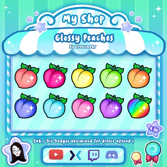 Glossy Peach Sub Bit Badges For Twitch Discord Mixer And Etsy