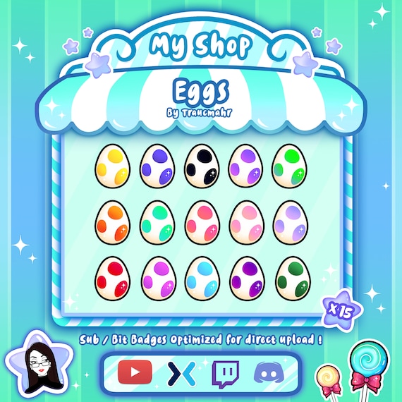 Eggs Sub / Bit Badges for Twitch Discord Mixer and More Etsy