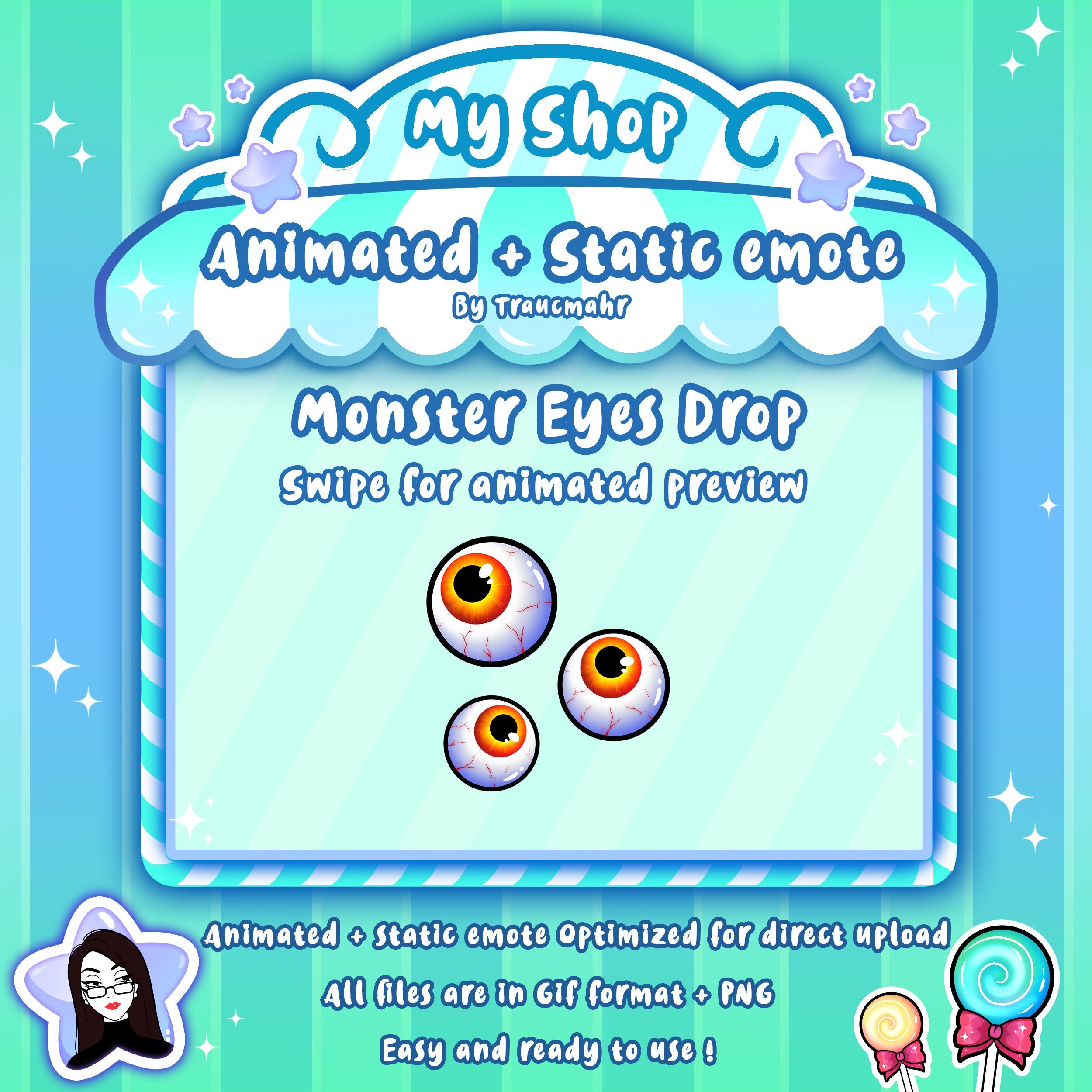 ANIMIERT + STATISCH, Auge Emote, Halloween Hype Emote, Monster Emote,  Spooky Emote für Twitch und Discord ! Emote Künstler, Streaming, Stream -  Etsy Österreich, image size:2500x2500