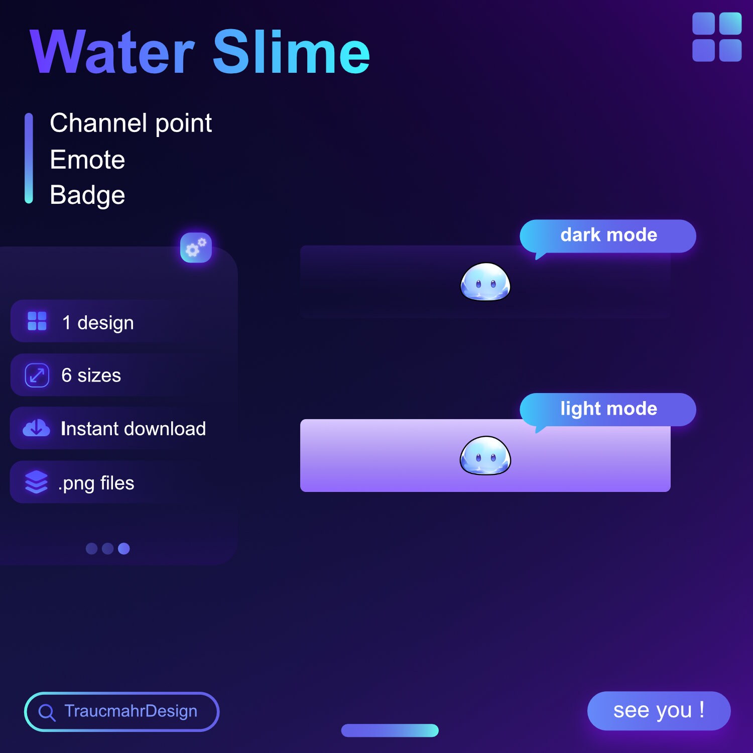 Water Slime | Twitch Channel Point | Emote | Subscriber Badge | Bit ...