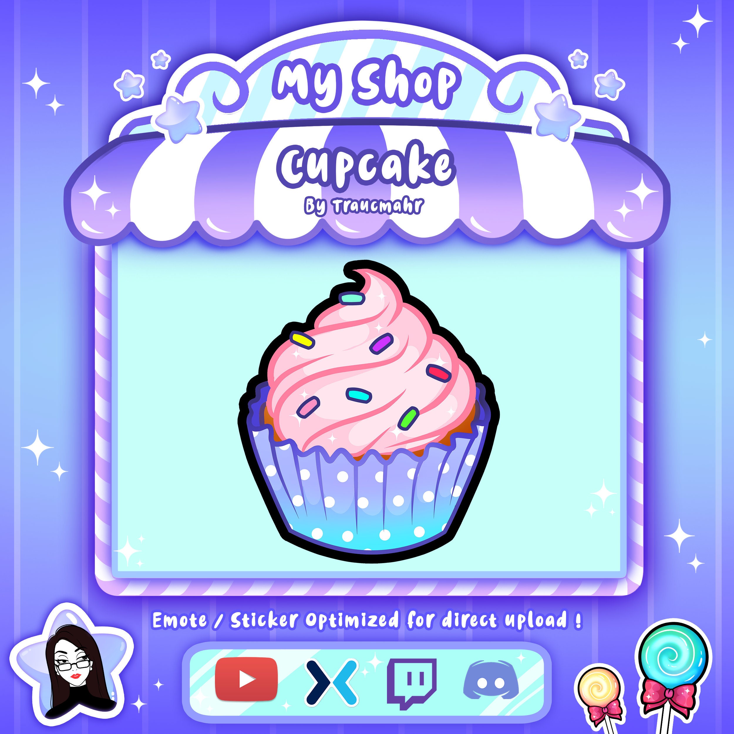 Yummy Cupcake Emote for Twitch, Discord, Mixer and more !