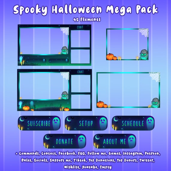 Spooky Halloween Stream Package Overlay Panels Alerts Scenes Etsy