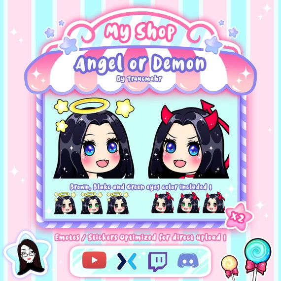 Demon Girl Emotes | Twitch and Discord Emotes | Instant Download | Cute  Girl Emotes | Devil Girl Emotes