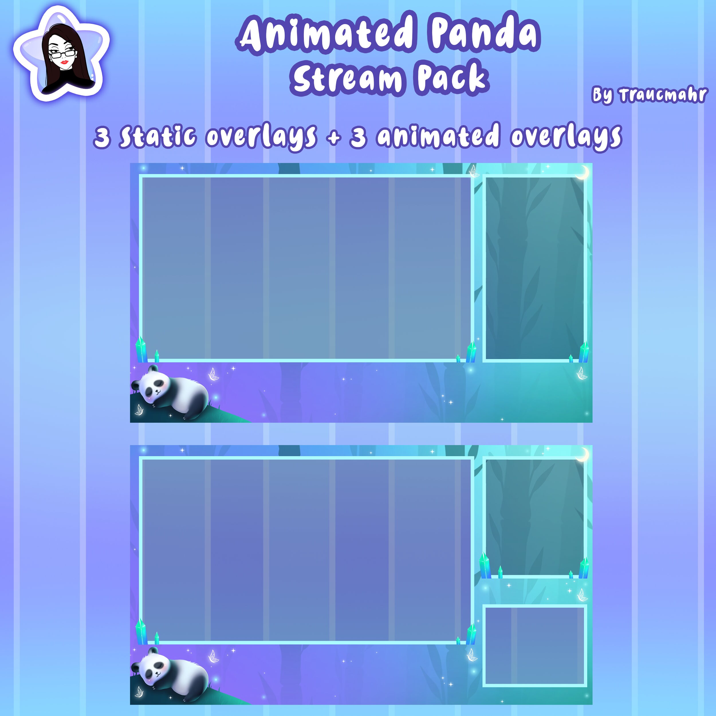 ANIMATED Panda Stream Pack, Overlays, Scenes, Alerts, Panels, Camera ...
